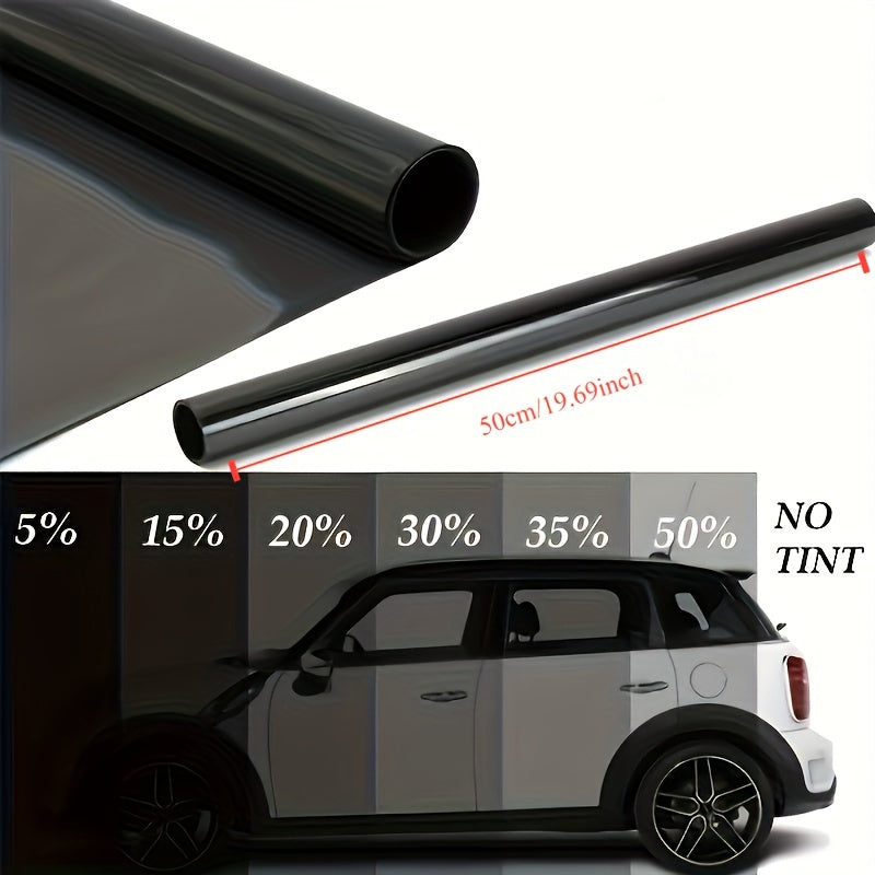 Automotive & Home Window Tint Film Roll with Installation Tools - 300cm x 50cm, PET Material, UV Protection, Solar Shade, Various Tints (1%, 5%, 15%, 25%, 35%, 50%) - 118" x 19.7" Adhesive Sun Block Sheet