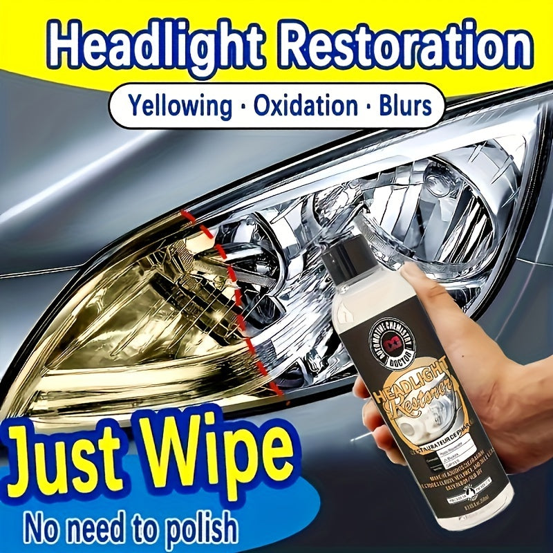 Car Headlight Restoration Fluid  Automotive Headlight Oxidation Yellowing Scratches Blurring Enhancement Crystal Plating Coating Refurbishment Agent 8.45oz