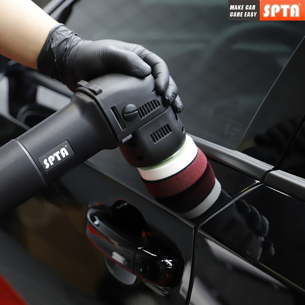 SPTA Orbital Car Polisher, Buffer Polisher 3 Inch 10mm/780W Variable Speed Orbit Dual Action Polisher - For Auto Detailing - With DA Polishing Pads+Sanding Discs+Pad Conditioning Brush+Scratch Remover - Perfect Gift for Car E
