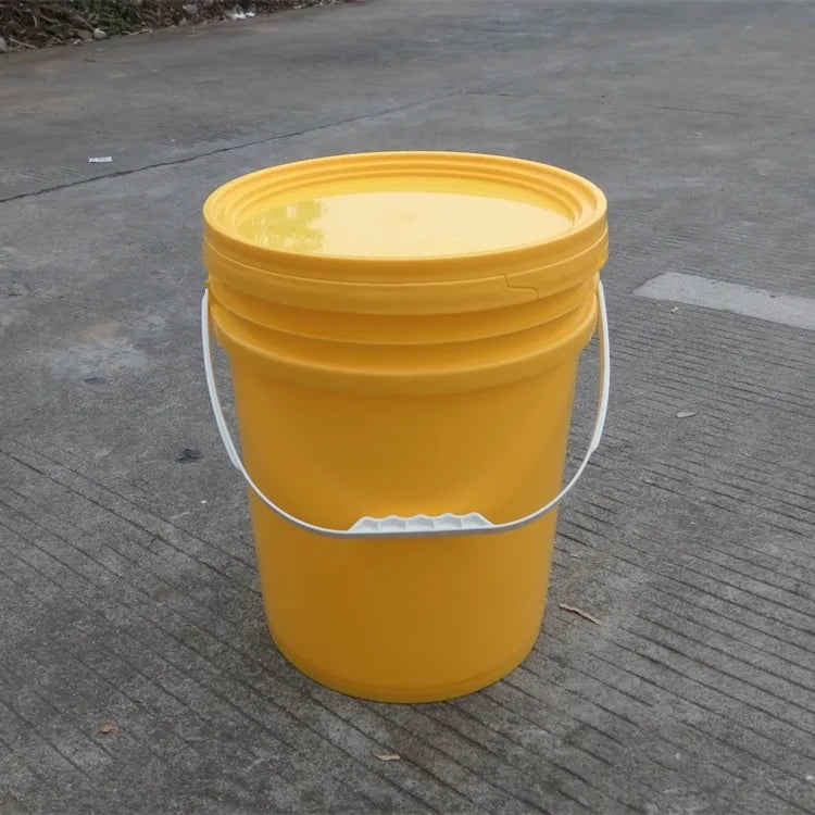 10 Buckets and 10 Lids, Black 4.4 Gallon - 20L Plastic Bucket Set