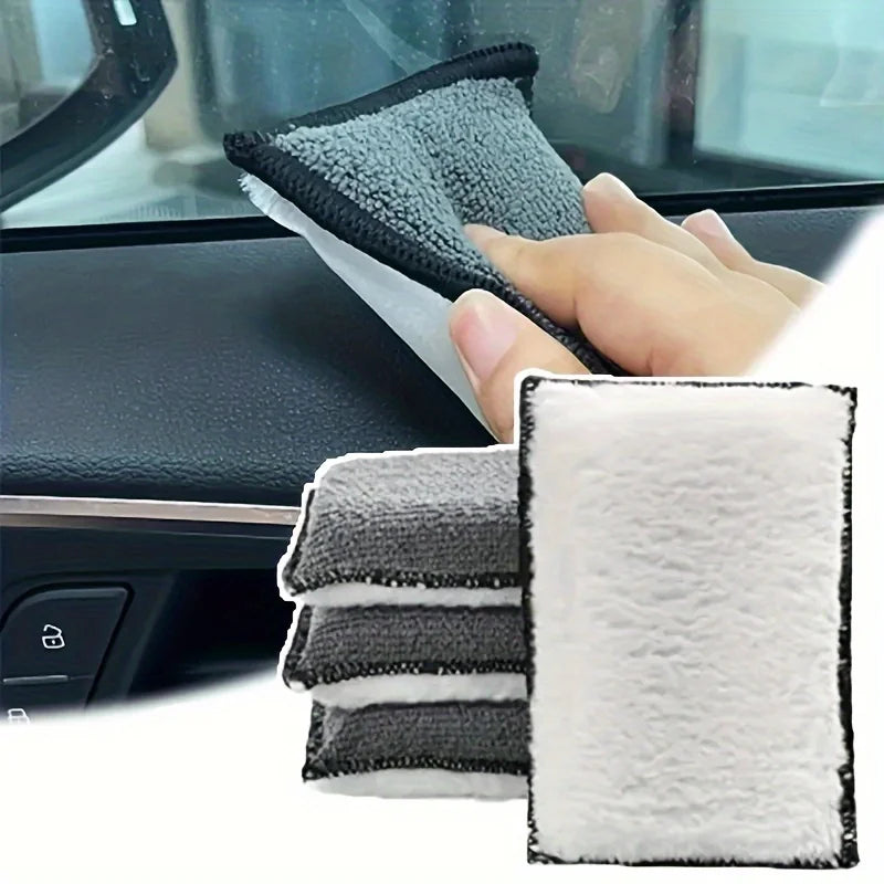 5pcs Double Side Car Interior Scrubbing Sponge for Leather Interior Car Wash Pad No Scratch Car Microfiber Scrubbing Sponge