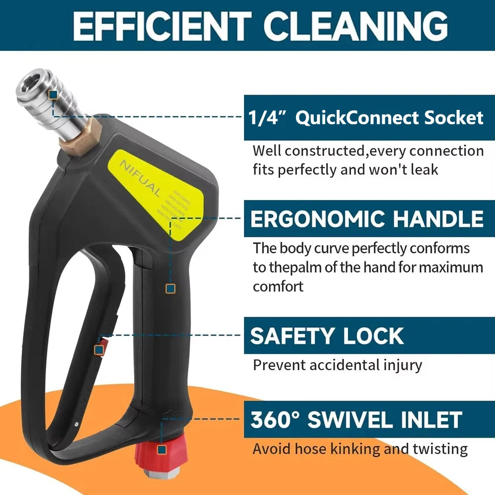 Max 350 Bar 5075 PSI Replacement High Pressure Short Washer Gun