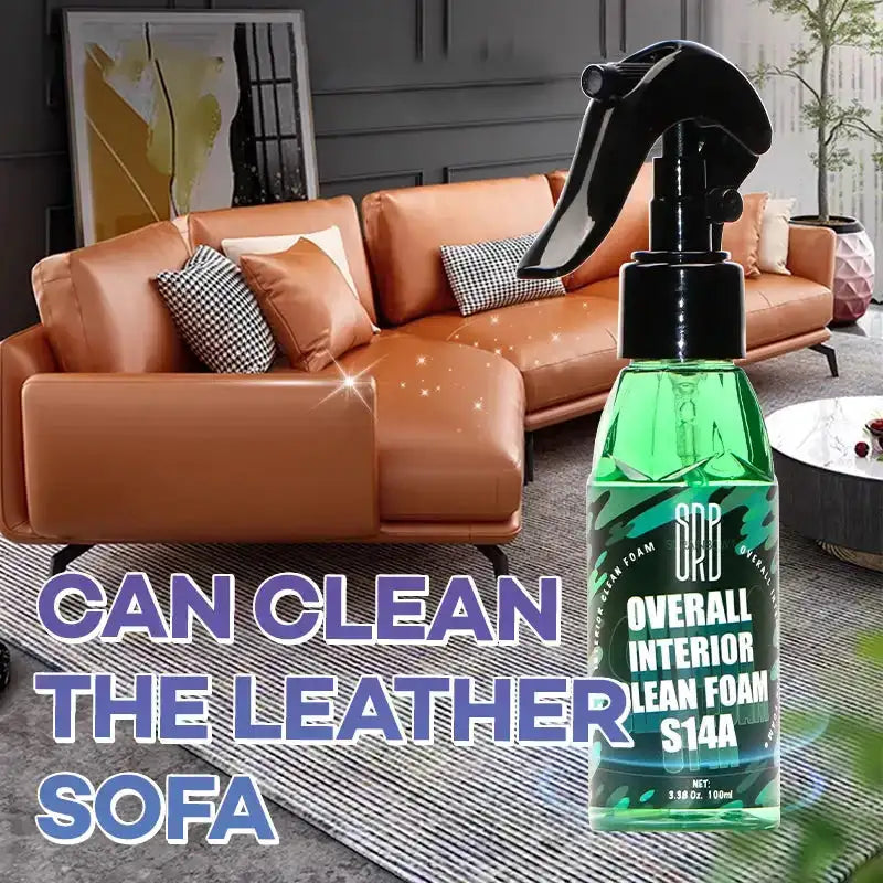 Total Interior Cleaner, Protectant & Upholstery Cleaner in a 100ml green spray bottle with black trigger for vehicle interior detailing. Ideal for leather, fabric, and plastic surfaces in cars.