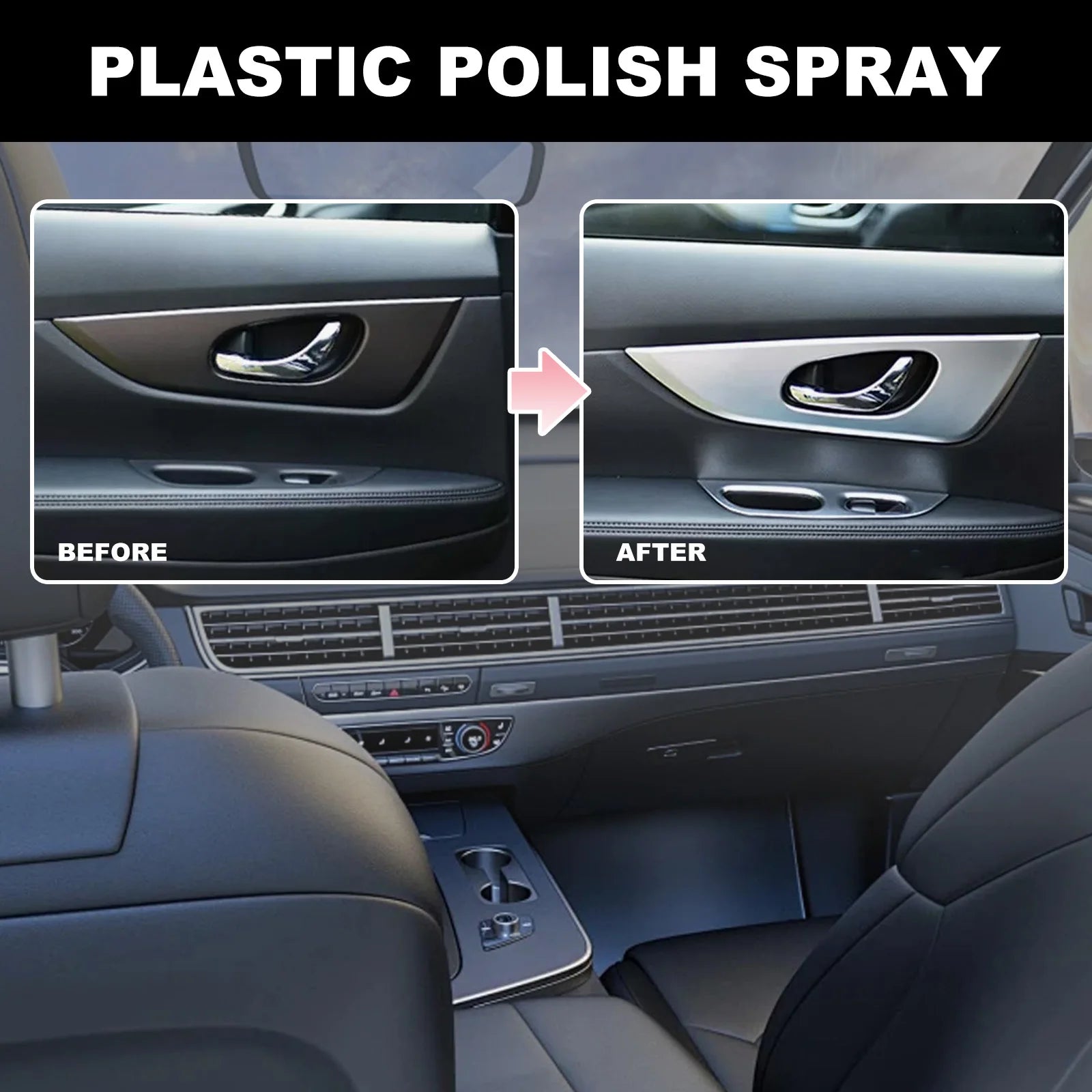 Waterless Car Interior Cleaner - Quick-Drying Upholstery & Dashboard Stain Remover