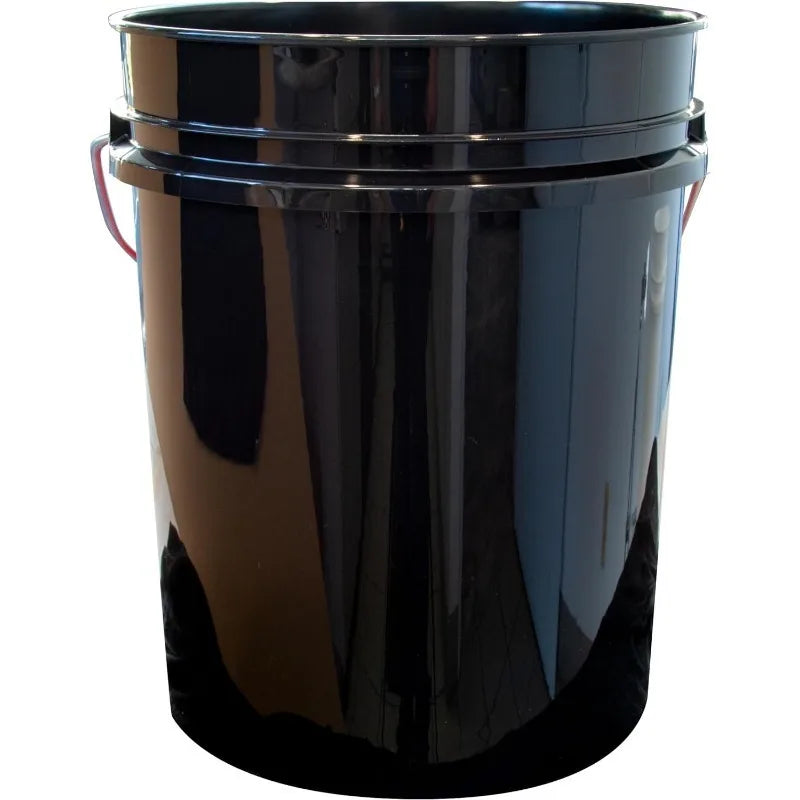 10 Buckets and 10 Lids, Black 4.4 Gallon - 20L Plastic Bucket Set
