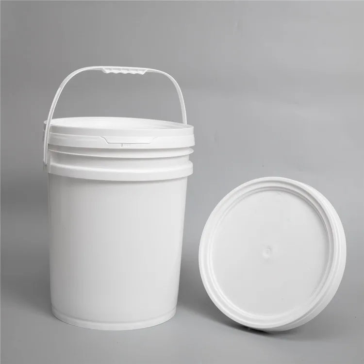 10 Buckets and 10 Lids, Black 4.4 Gallon - 20L Plastic Bucket Set