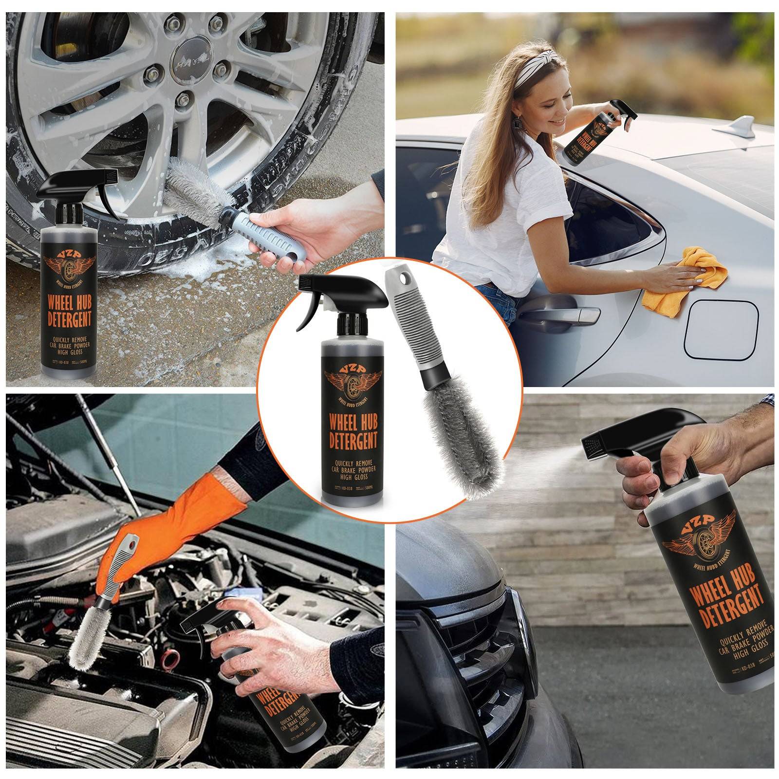 Wheel Cleaner & Wheel Cleaner Brush 2 Piece Set