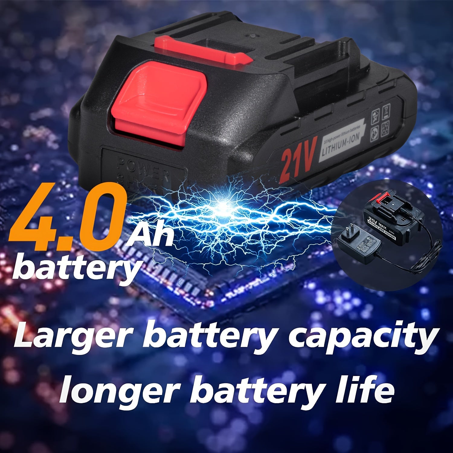 21V 4000MAH Cordless Impact Wrench and Drill Set, Brushless Power Impact Gun with Electric Drill Kit, Portable Tool Bag and Accessories for Automotive and Home Use